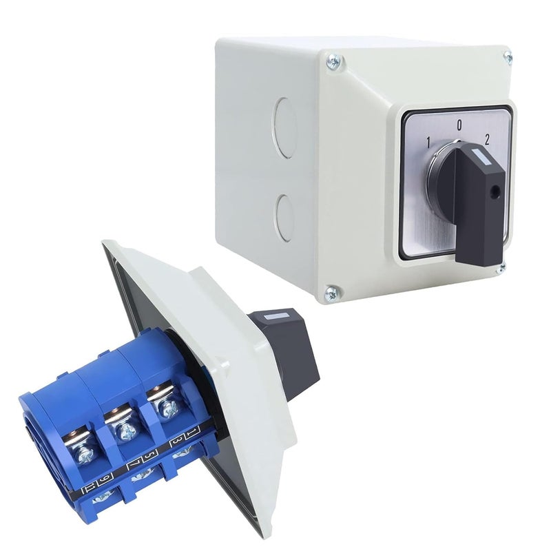 Ketofa 63A Rotary Changeover Cam Switch With Master Exterior Box, SZW26-63 3 Position 3 Phase 660V Universal Selector for Electrical Wiring - Image 1